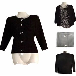 Premise Studio Black Camisole with Silver headwear Petite small